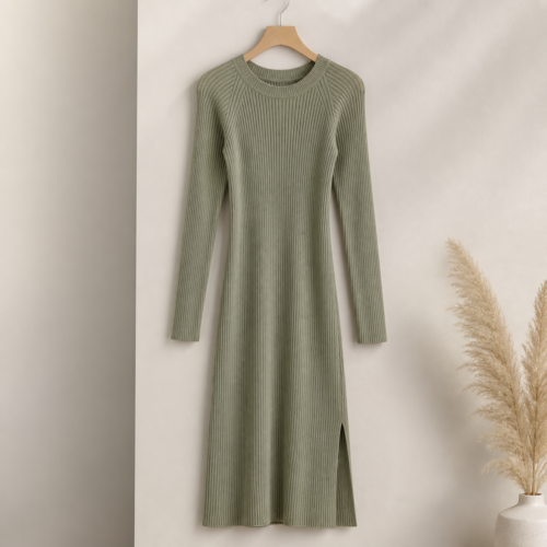 product-rib-knit-dress Rib Knitted Midi Dress