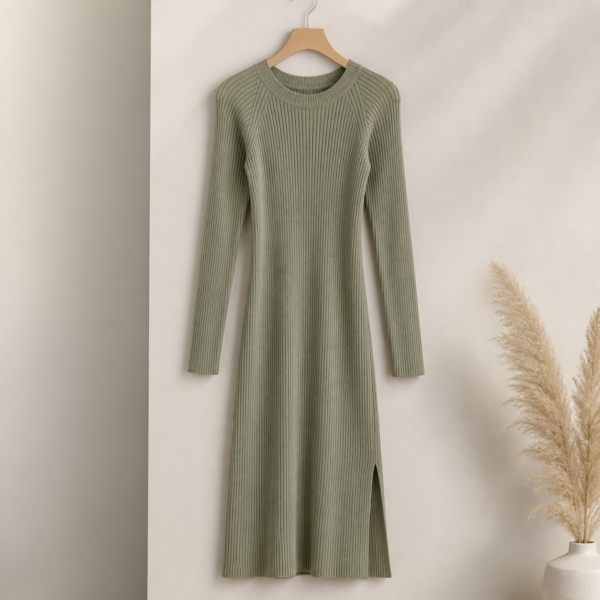 product-rib-knit-dress Rib Knitted Midi Dress