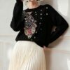 Women's Viscose Fiber Pullover Crew Neck Long Sleeve Sweater Manufacturer - MOQ 100 pcs - Style 0022 Women's Viscose Fiber Pullover Crew Neck Long Sleeve Sweater Manufacturer - MOQ 100 pcs - Style 0022