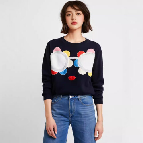 Women's Pullover Crew Neck Long Sleeve Sweater Manufacturer - MOQ 100 pcs - Style 1077