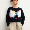 Women's Pullover Crew Neck Long Sleeve Sweater Manufacturer - MOQ 100 pcs - Style 1077