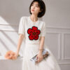 Women's Pullover Crew Neck Short Sleeve Sweater Manufacturer - MOQ 100 pcs - Style 1304