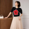 Women's Pullover Crew Neck Short Sleeve Sweater Manufacturer - MOQ 100 pcs - Style 1304