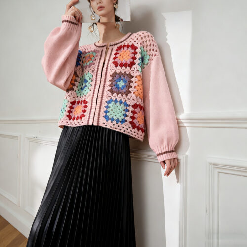 Women's Cardigan Crew Neck Long Sleeve Sweater Manufacturer - MOQ 100 pcs - Style 1377 Women's Cardigan Crew Neck Long Sleeve Sweater Manufacturer - MOQ 100 pcs - Style 1377