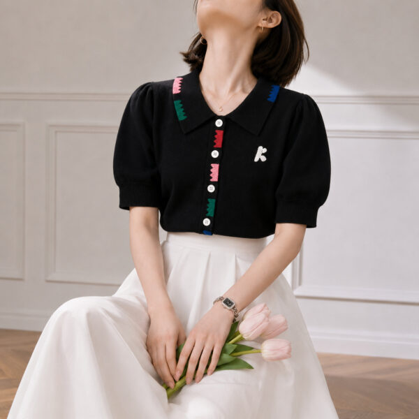 1379 product image 13 Women's Cardigan Short Sleeve Sweater Manufacturer - MOQ 100 pcs - Style 1379