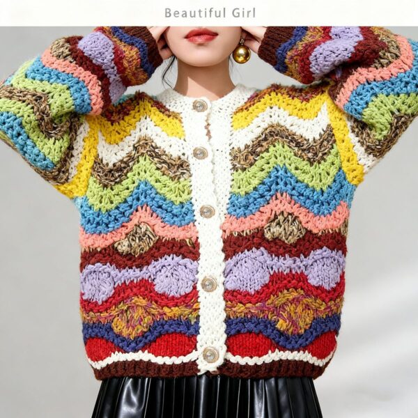 Women's Cardigan Crew Neck Long Sleeve Sweater Manufacturer - MOQ 100 pcs - Style 1390 Women's Cardigan Crew Neck Long Sleeve Sweater Manufacturer - MOQ 100 pcs - Style 1390