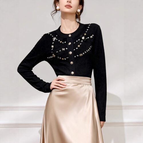 Women's Cardigan Crew Neck Long Sleeve Sweater Manufacturer - MOQ 100 pcs - Style 1422 Women's Cardigan Crew Neck Long Sleeve Sweater Manufacturer - MOQ 100 pcs - Style 1422