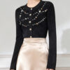 Women's Cardigan Crew Neck Long Sleeve Sweater Manufacturer - MOQ 100 pcs - Style 1422