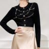 Women's Cardigan Crew Neck Long Sleeve Sweater Manufacturer - MOQ 100 pcs - Style 1422