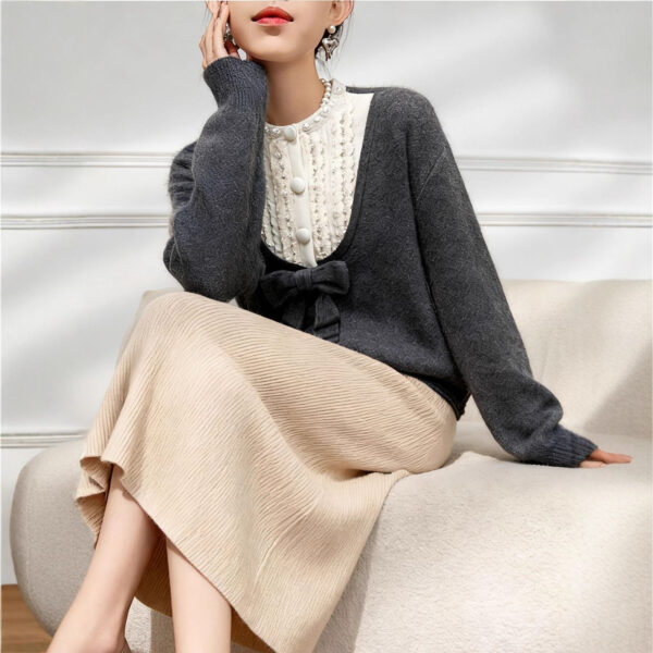 Women's Cardigan Crew Neck Long Sleeve Sweater Manufacturer - MOQ 100 pcs - Style 1425 Women's Cardigan Crew Neck Long Sleeve Sweater Manufacturer - MOQ 100 pcs - Style 1425