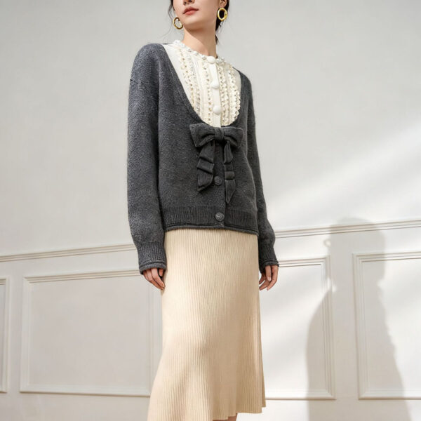 Women's Cardigan Crew Neck Long Sleeve Sweater Manufacturer - MOQ 100 pcs - Style 1425 Women's Cardigan Crew Neck Long Sleeve Sweater Manufacturer - MOQ 100 pcs - Style 1425