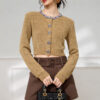 Women's Cardigan Crew Neck Long Sleeve Sweater Manufacturer - MOQ 100 pcs - Style 1427