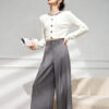 Women's Cardigan Crew Neck Long Sleeve Sweater Manufacturer - MOQ 100 pcs - Style 1427