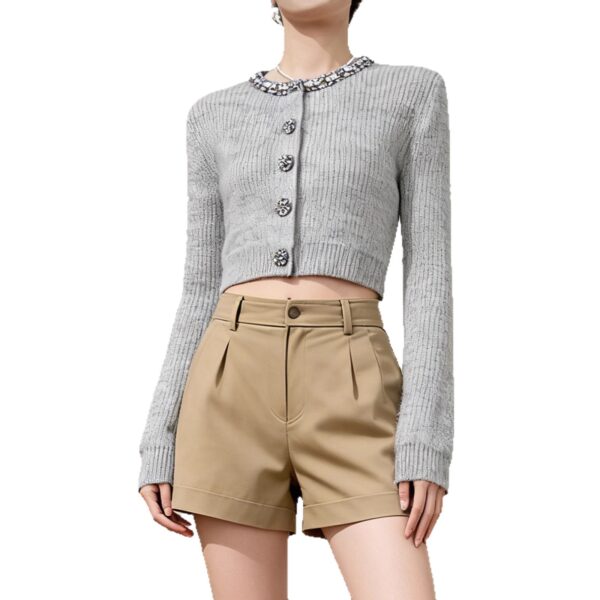 Women's Cardigan Crew Neck Long Sleeve Sweater Manufacturer - MOQ 100 pcs - Style 1427