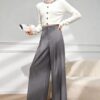 Women's Cardigan Crew Neck Long Sleeve Sweater Manufacturer - MOQ 100 pcs - Style 1427