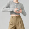 Women's Cardigan Crew Neck Long Sleeve Sweater Manufacturer - MOQ 100 pcs - Style 1427