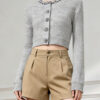 Women's Cardigan Crew Neck Long Sleeve Sweater Manufacturer - MOQ 100 pcs - Style 1427