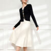 Women's Cardigan Crew Neck Long Sleeve Sweater Manufacturer - MOQ 100 pcs - Style 1428