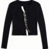 Women's Cardigan Crew Neck Long Sleeve Sweater Manufacturer - MOQ 100 pcs - Style 1428