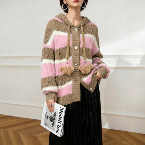 Women's Cardigan Long Sleeve Sweater Manufacturer - MOQ 100 pcs - Style 1464