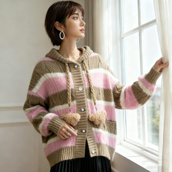 Women's Cardigan Long Sleeve Sweater Manufacturer - MOQ 100 pcs - Style 1464