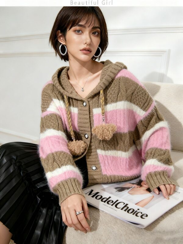 Women's Cardigan Long Sleeve Sweater Manufacturer - MOQ 100 pcs - Style 1464