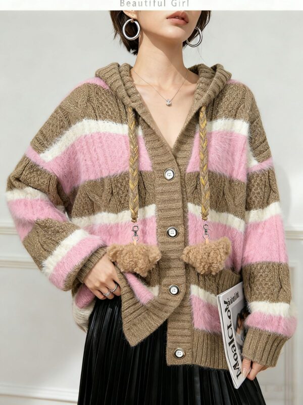 Women's Cardigan Long Sleeve Sweater Manufacturer - MOQ 100 pcs - Style 1464