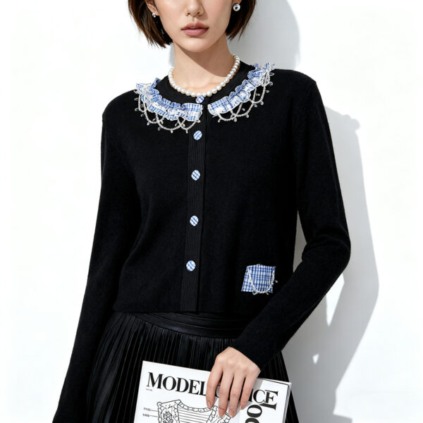 Women's Cardigan Crew Neck Long Sleeve Sweater Manufacturer - MOQ 100 pcs - Style 1465 Women's Cardigan Crew Neck Long Sleeve Sweater Manufacturer - MOQ 100 pcs - Style 1465