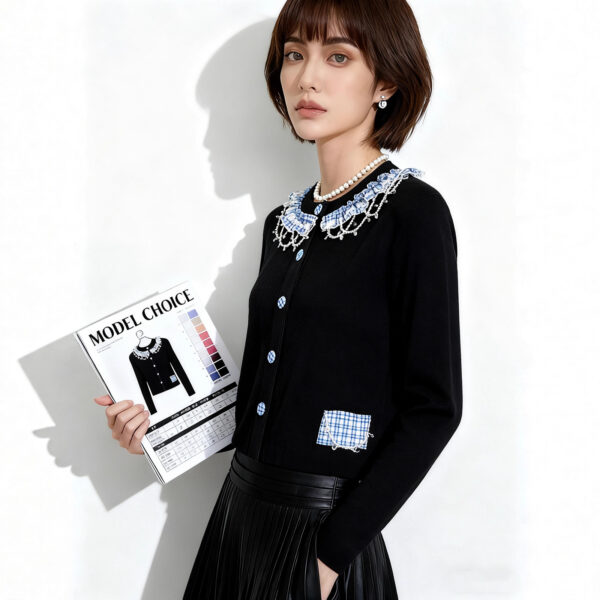 Women's Cardigan Crew Neck Long Sleeve Sweater Manufacturer - MOQ 100 pcs - Style 1465 Women's Cardigan Crew Neck Long Sleeve Sweater Manufacturer - MOQ 100 pcs - Style 1465