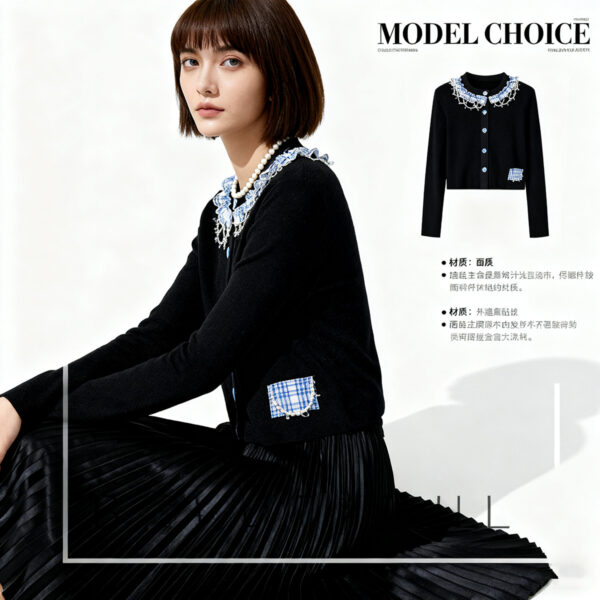 Women's Cardigan Crew Neck Long Sleeve Sweater Manufacturer - MOQ 100 pcs - Style 1465 Women's Cardigan Crew Neck Long Sleeve Sweater Manufacturer - MOQ 100 pcs - Style 1465