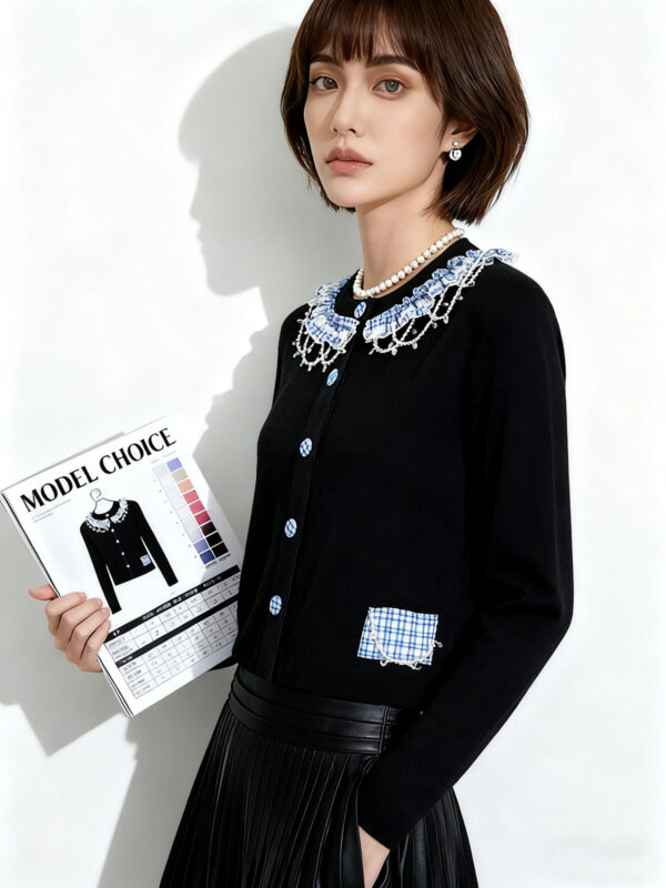 Women's Cardigan Crew Neck Long Sleeve Sweater Manufacturer - MOQ 100 pcs - Style 1465 Women's Cardigan Crew Neck Long Sleeve Sweater Manufacturer - MOQ 100 pcs - Style 1465