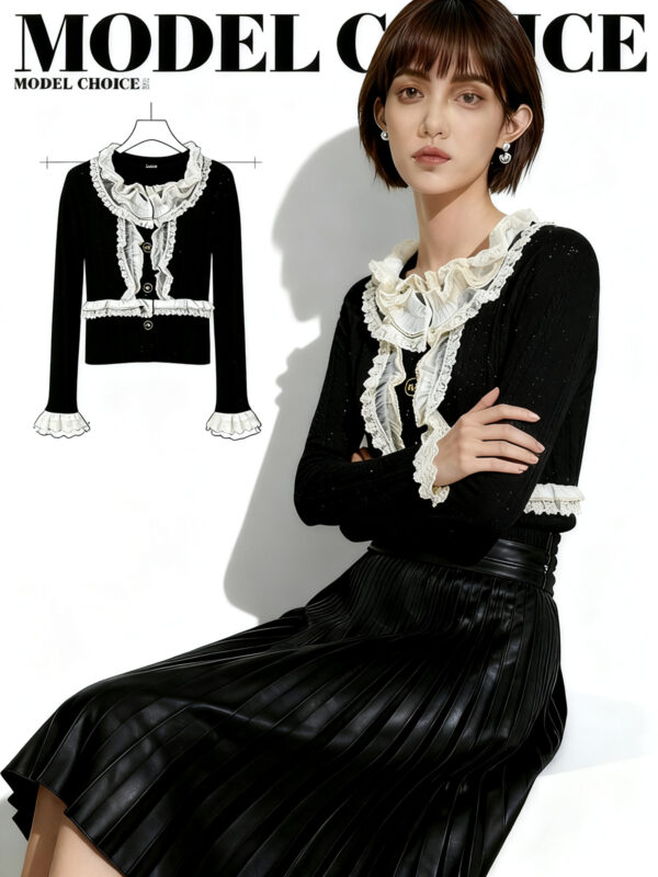 Women's Cardigan Long Sleeve Sweater Manufacturer - MOQ 100 pcs - Style 1466