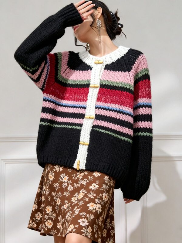 Women's Cardigan Crew Neck Long Sleeve Sweater Manufacturer - MOQ 100 pcs - Style 1468 Women's Cardigan Crew Neck Long Sleeve Sweater Manufacturer - MOQ 100 pcs - Style 1468