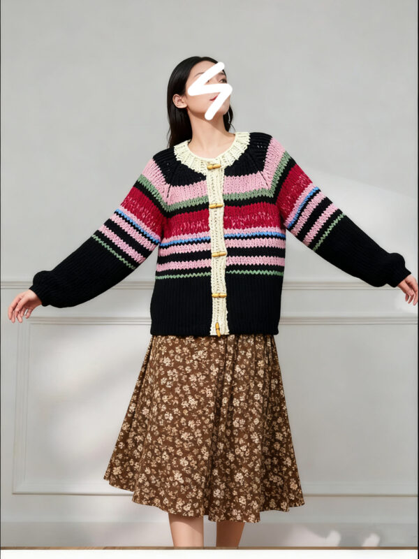 Women's Cardigan Crew Neck Long Sleeve Sweater Manufacturer - MOQ 100 pcs - Style 1468 Women's Cardigan Crew Neck Long Sleeve Sweater Manufacturer - MOQ 100 pcs - Style 1468