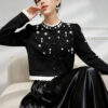 Women's Cardigan Crew Neck Long Sleeve Sweater Manufacturer - MOQ 100 pcs - Style 1472