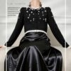 Women's Cardigan Crew Neck Long Sleeve Sweater Manufacturer - MOQ 100 pcs - Style 1472