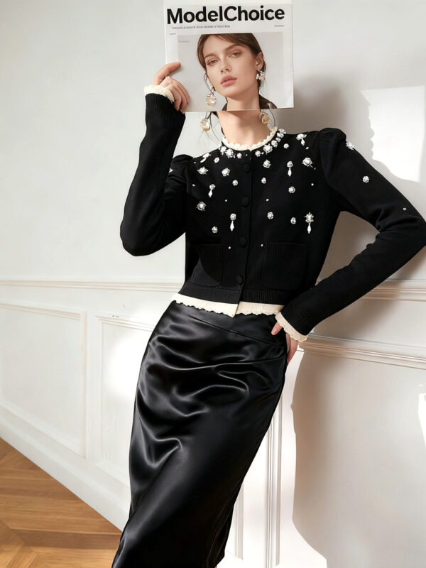 Women's Cardigan Crew Neck Long Sleeve Sweater Manufacturer - MOQ 100 pcs - Style 1472