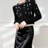 Women's Cardigan Crew Neck Long Sleeve Sweater Manufacturer - MOQ 100 pcs - Style 1472