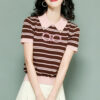 1473 product image 1 Women's Pullover Short Sleeve Sweater Manufacturer - MOQ 100 pcs - Style 1473