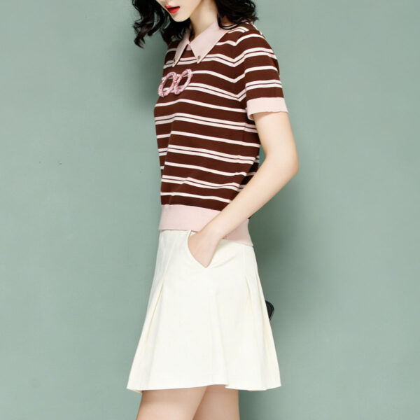 1473 product image 3 Women's Pullover Short Sleeve Sweater Manufacturer - MOQ 100 pcs - Style 1473