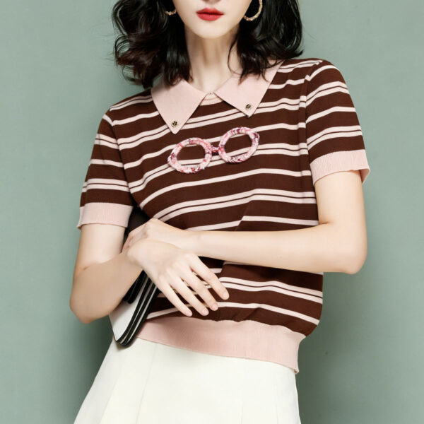 1473 product image 4 Women's Pullover Short Sleeve Sweater Manufacturer - MOQ 100 pcs - Style 1473