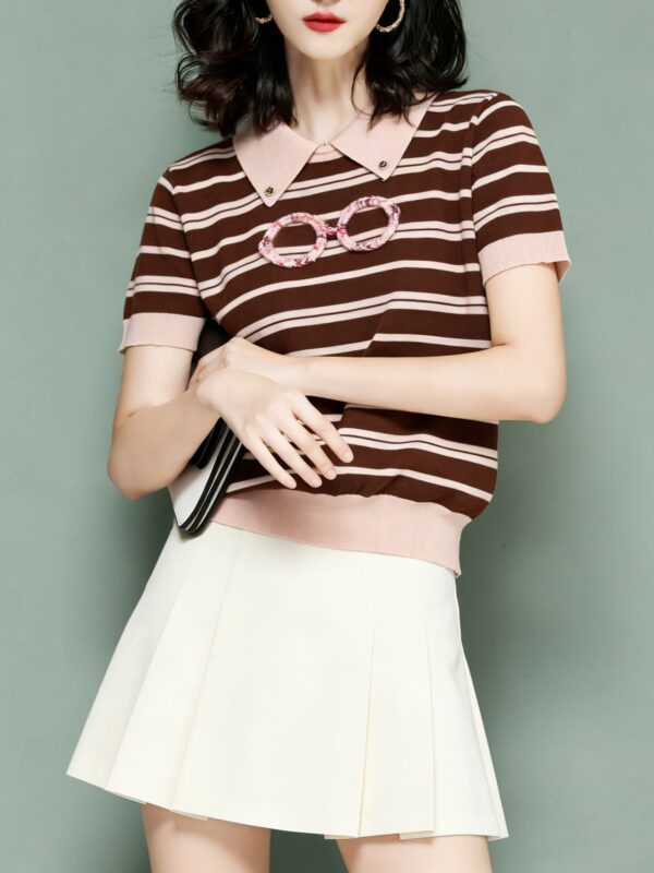 1473 product image 7 Women's Pullover Short Sleeve Sweater Manufacturer - MOQ 100 pcs - Style 1473