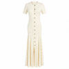 Women's Red Button-Front Short-Sleeve Maxi Knit Dress — Style 2192