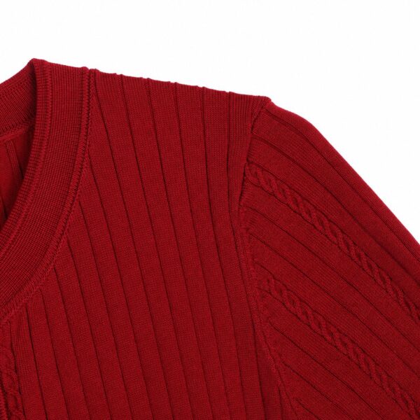 Women's Red Button-Front Short-Sleeve Maxi Knit Dress — Style 2192