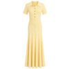 Women's Yellow Polo-Collar Short-Sleeve Maxi Knit Dress — Style 2193
