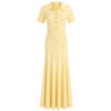 Women's Yellow Polo-Collar Short-Sleeve Maxi Knit Dress — Style 2193