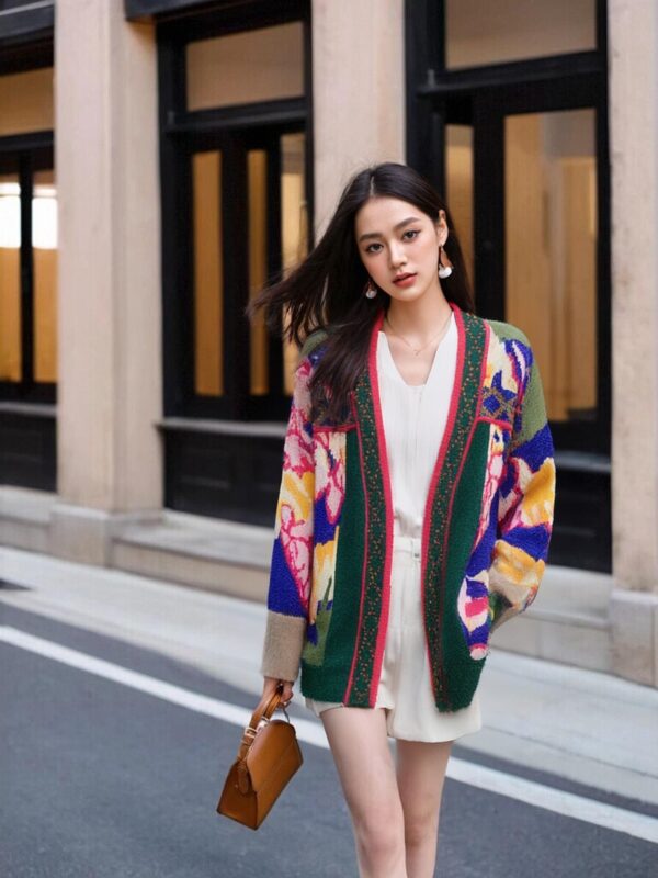 Women's Angora Goat Wool Cardigan V Neck Long Sleeve Sweater Manufacturer - MOQ 100 pcs - Style 31003