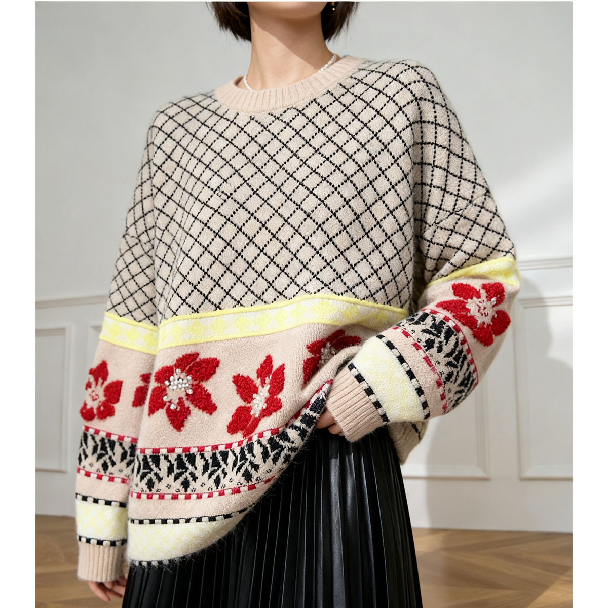 Women's Viscose Fiber Pullover Crew Neck Long Sleeve Sweater Manufacturer - MOQ 100 pcs - Style 3201