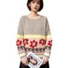 Women’s Ivory Nordic Fair-Isle Crew-Neck Pullover — Style 3201 - KnitwearSource