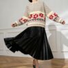 Women’s Ivory Nordic Fair-Isle Crew-Neck Pullover — Style 3201 - KnitwearSource